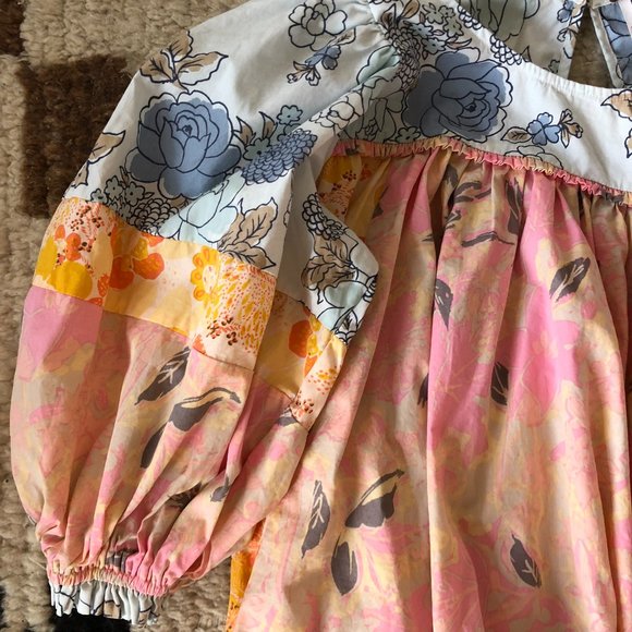 Free People Prairie Field Tunic Mini Dress Seam Floral Mix- size small-NWT - Picture 6 of 8